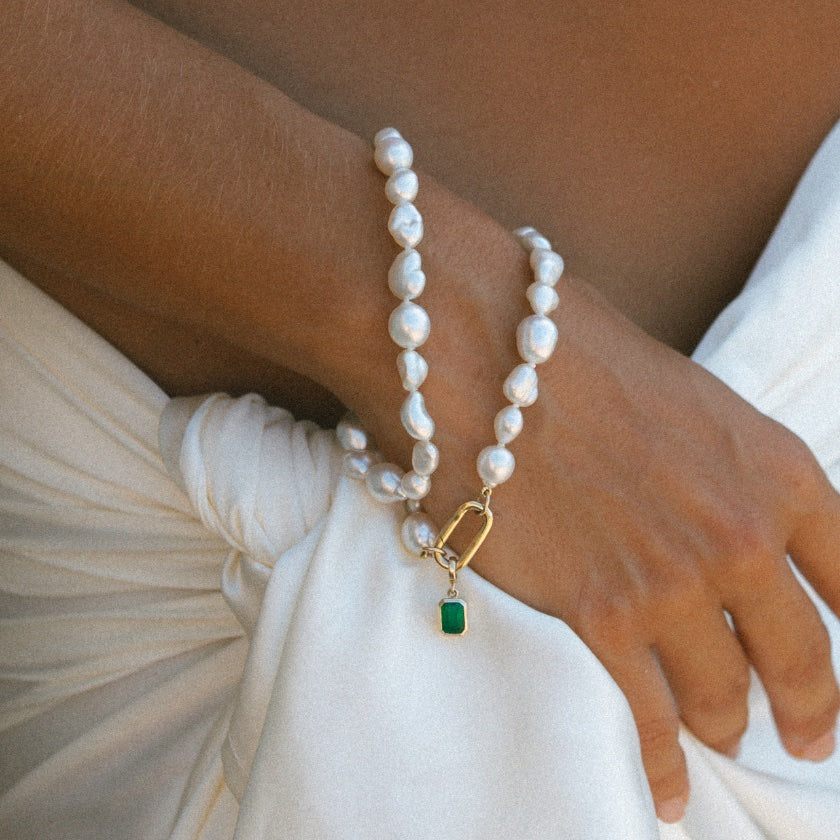 South Sea Keshi Pearl Bracelet – 9k gold Keshi pearl bracelet, Autore Moda