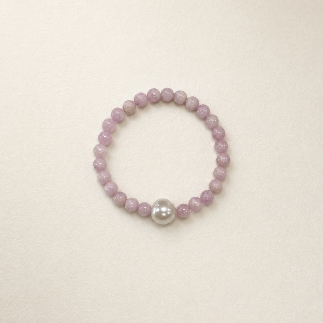 Kunzite & Pearl Bead Bracelet