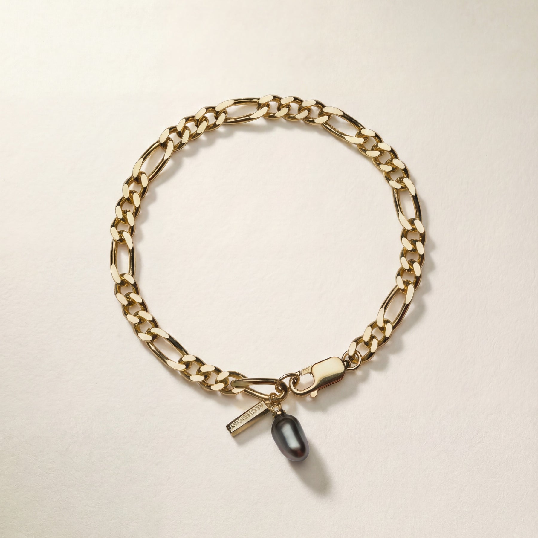 Luca Chain Bracelet – men's Tahitian keshi pearl chain bracelet, Autore Moda