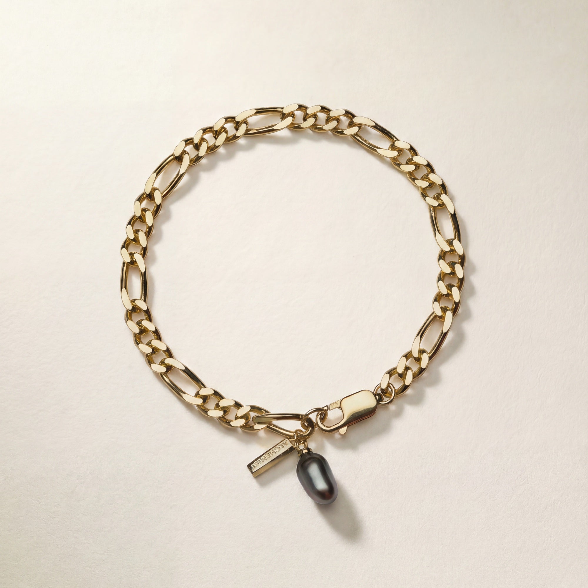 Luca Chain Bracelet – men's Tahitian keshi pearl chain bracelet, Autore Moda