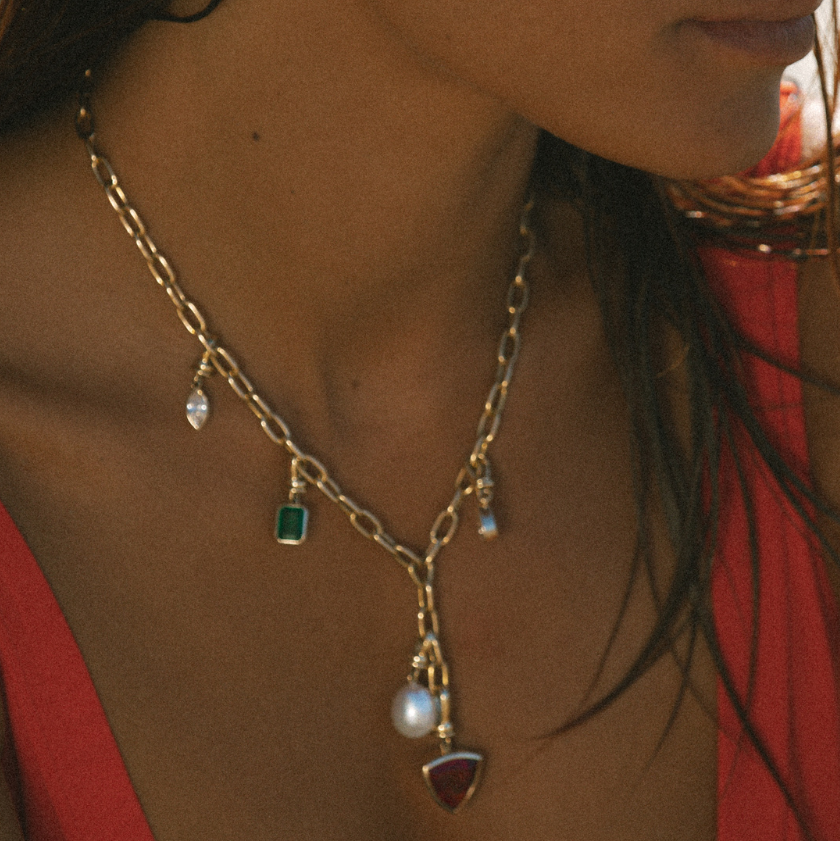 Paperclip Lariat Chain Necklace
