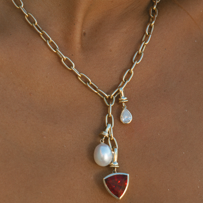 Paperclip Lariat Chain Necklace