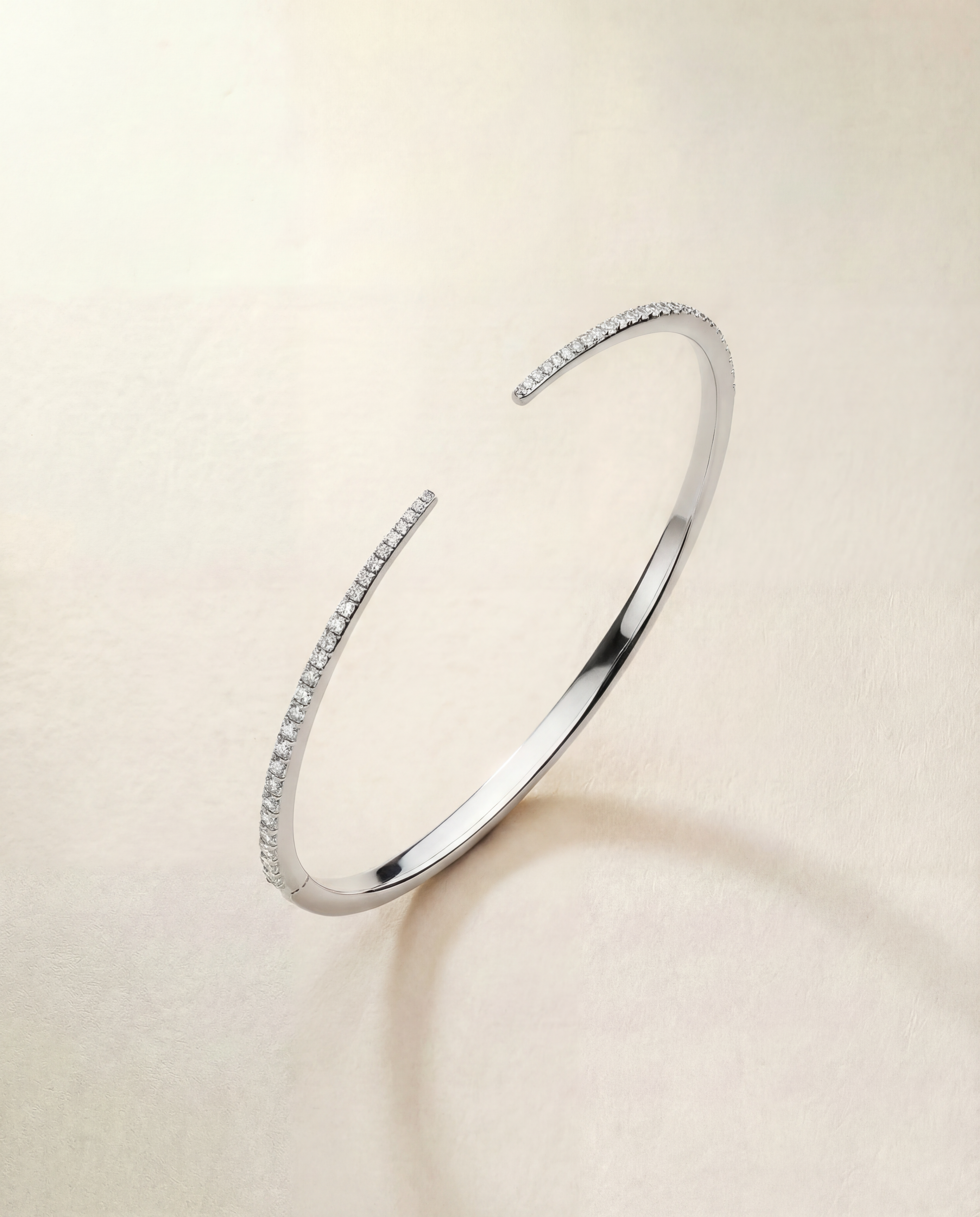 white gold bangle with white diamonds