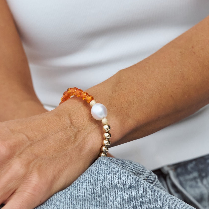 Statement Pearl Bead Bracelet – South Sea pearl bead bracelet, Autore Moda