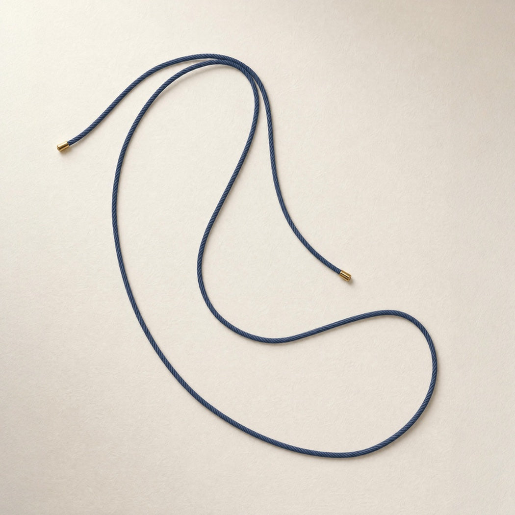Braided Cord Necklace – yellow gold braided cord lariat necklace, Autore Moda
