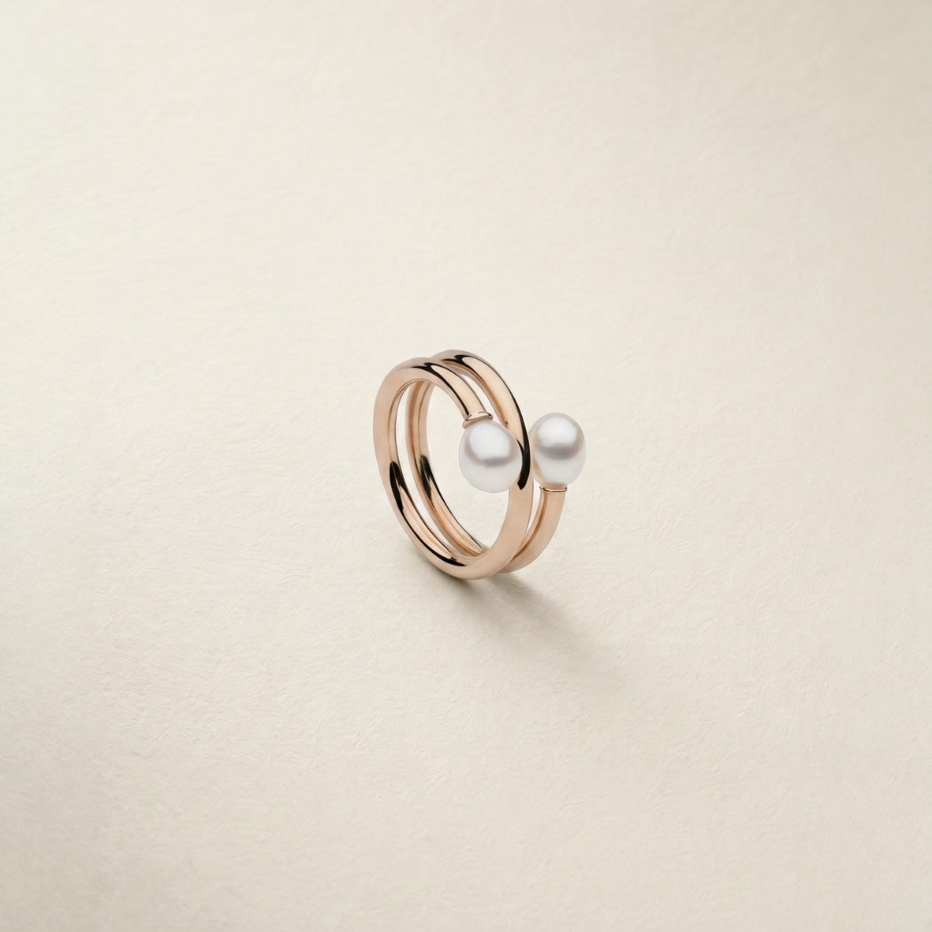 9k Solid Gold Camille Ring – Keshi South Sea pearl ring, Autore Moda