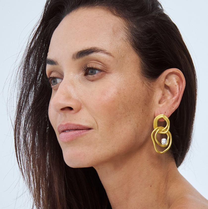 Celeste Statement Earrings – Keshi South Sea pearl statement earrings, Autore Moda