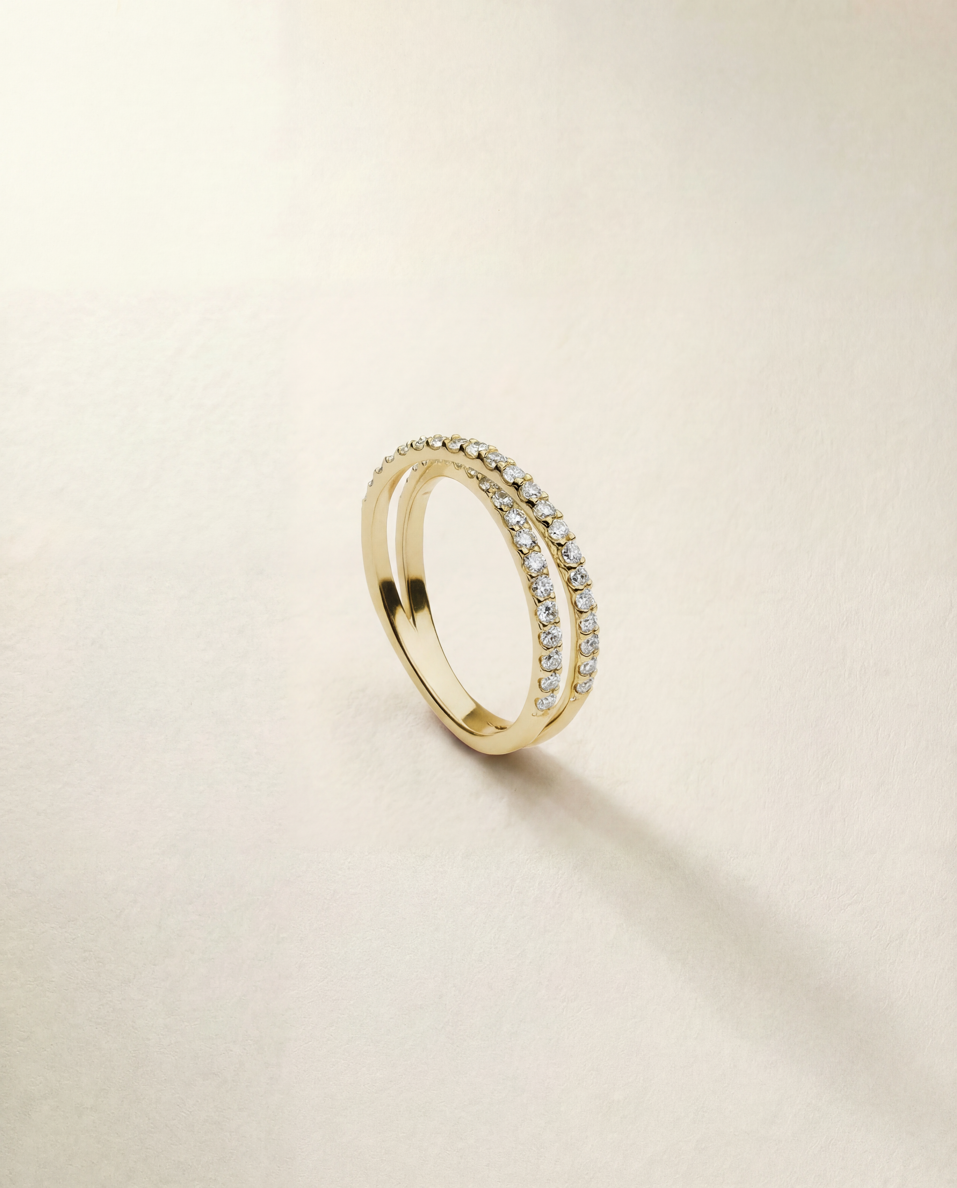 yellow gold and diamond ring