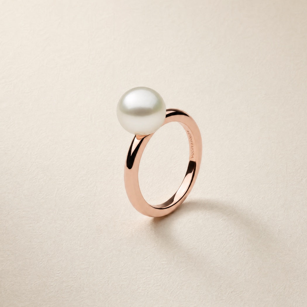 10k Solid Gold Gigi Ring – South Sea pearl ring, Autore Moda