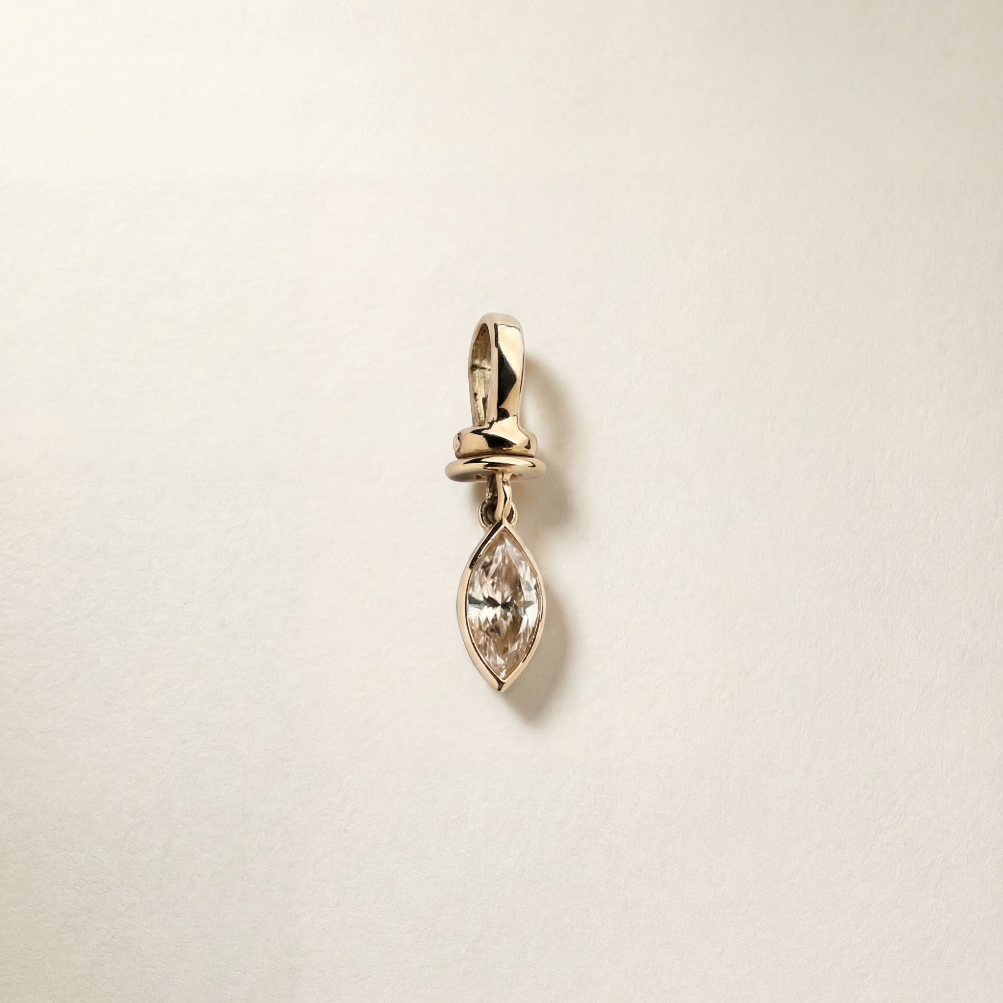 0.76ct Natural Marquise Champagne Diamond Charm – 9k gold charm, Autore Moda