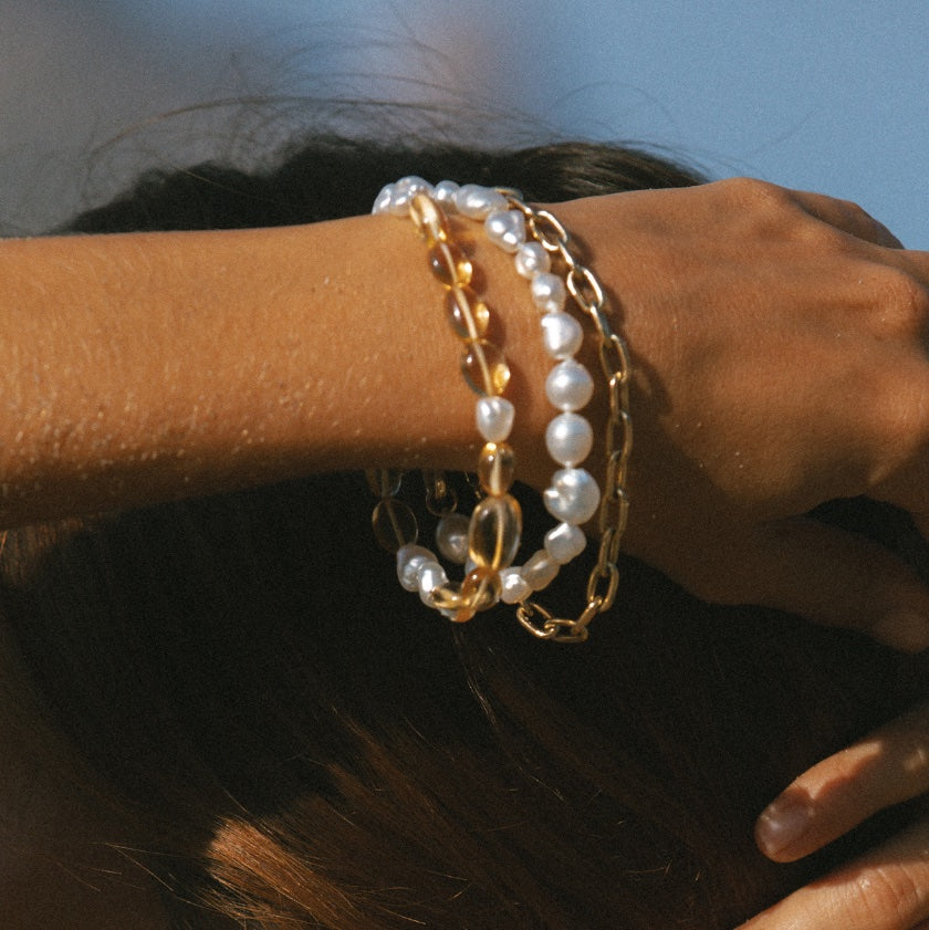 Paperclip Chain Bracelet – 9k solid gold chain bracelet, Autore Moda
