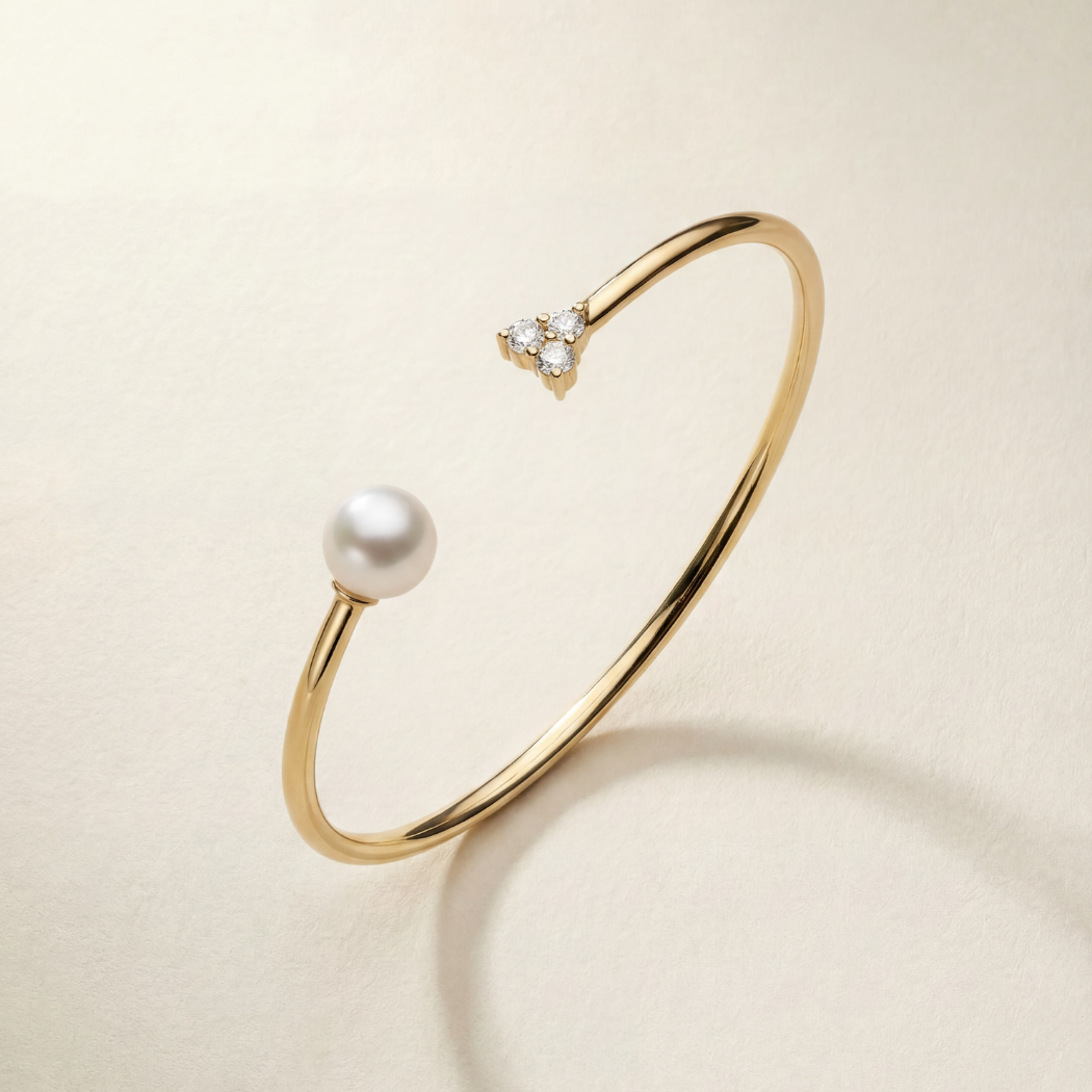 south sea pearl and sapphire bangle