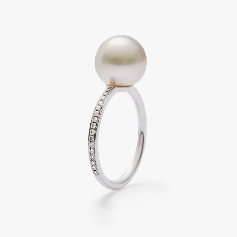 Eternity Diamond & Pearl Ring
