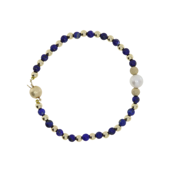 Single Pearl Alternating Coloured Bead Bracelet