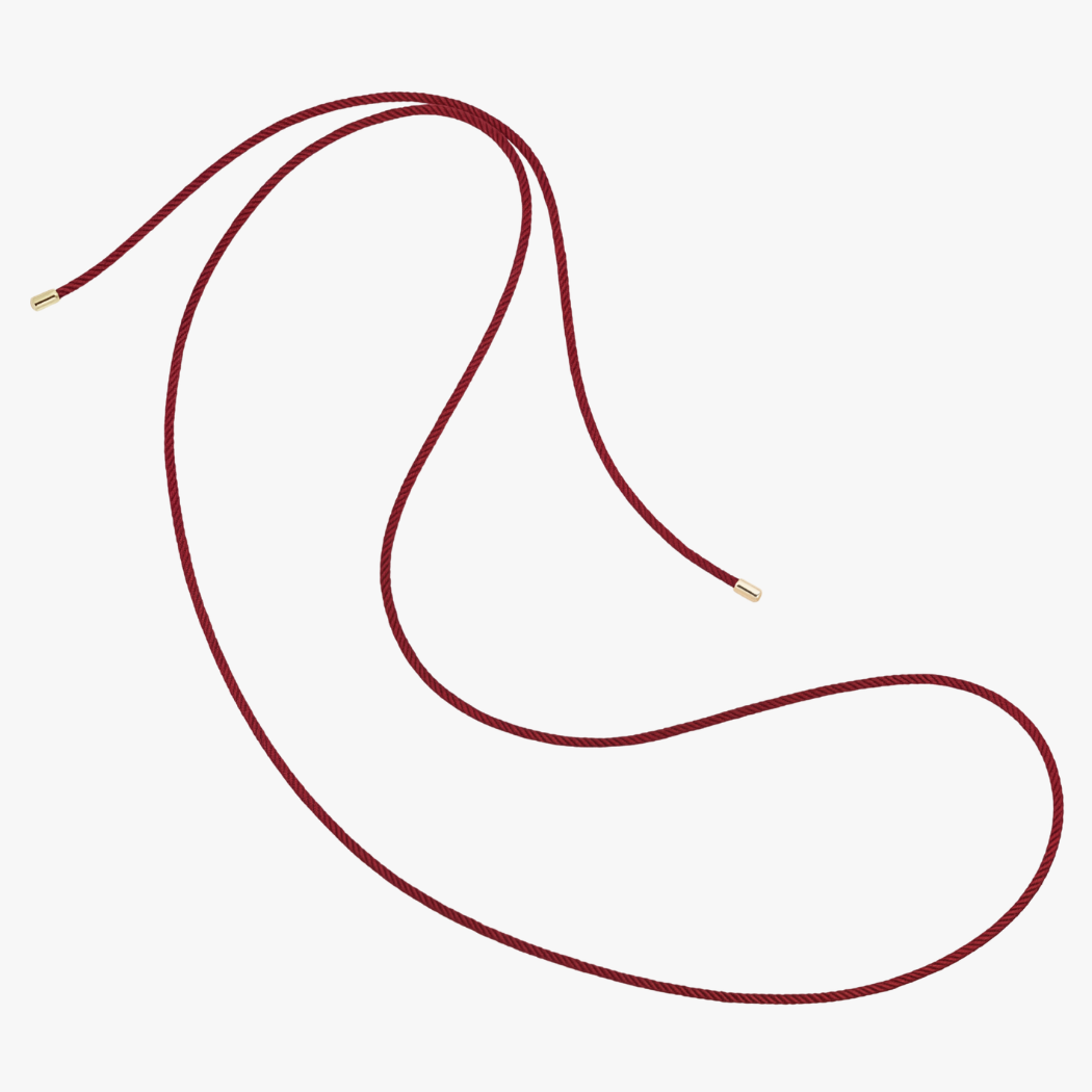 Red cord on a white background