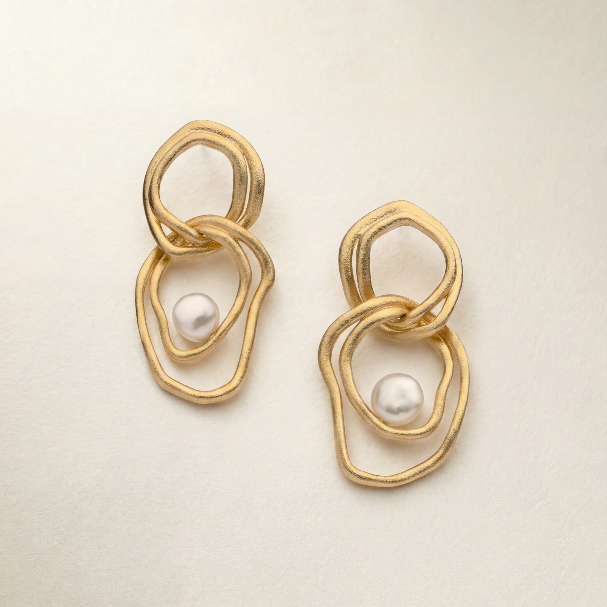 Celeste Statement Earrings – Keshi South Sea pearl statement earrings, Autore Moda
