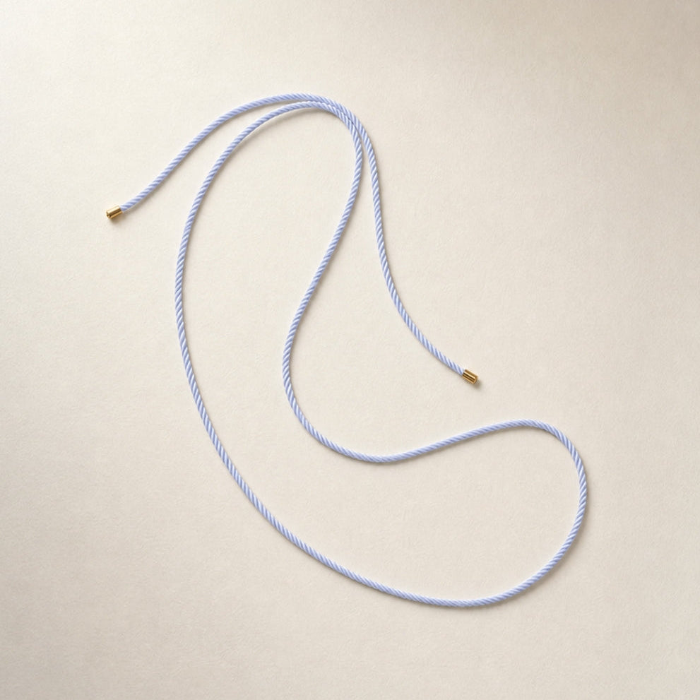 Braided Cord Necklace – yellow gold braided cord lariat necklace, Autore Moda