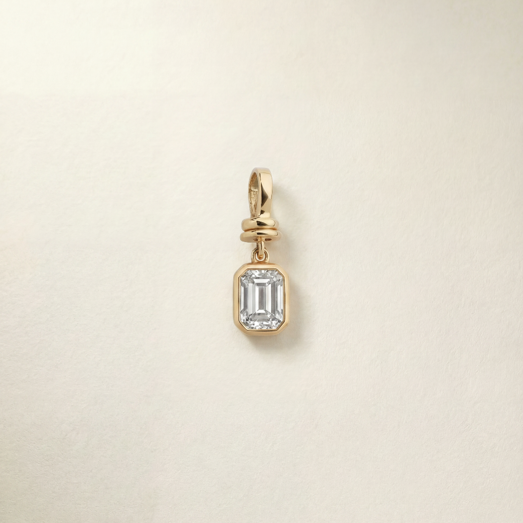 0.83ct Natural Emerald Cut Diamond Charm