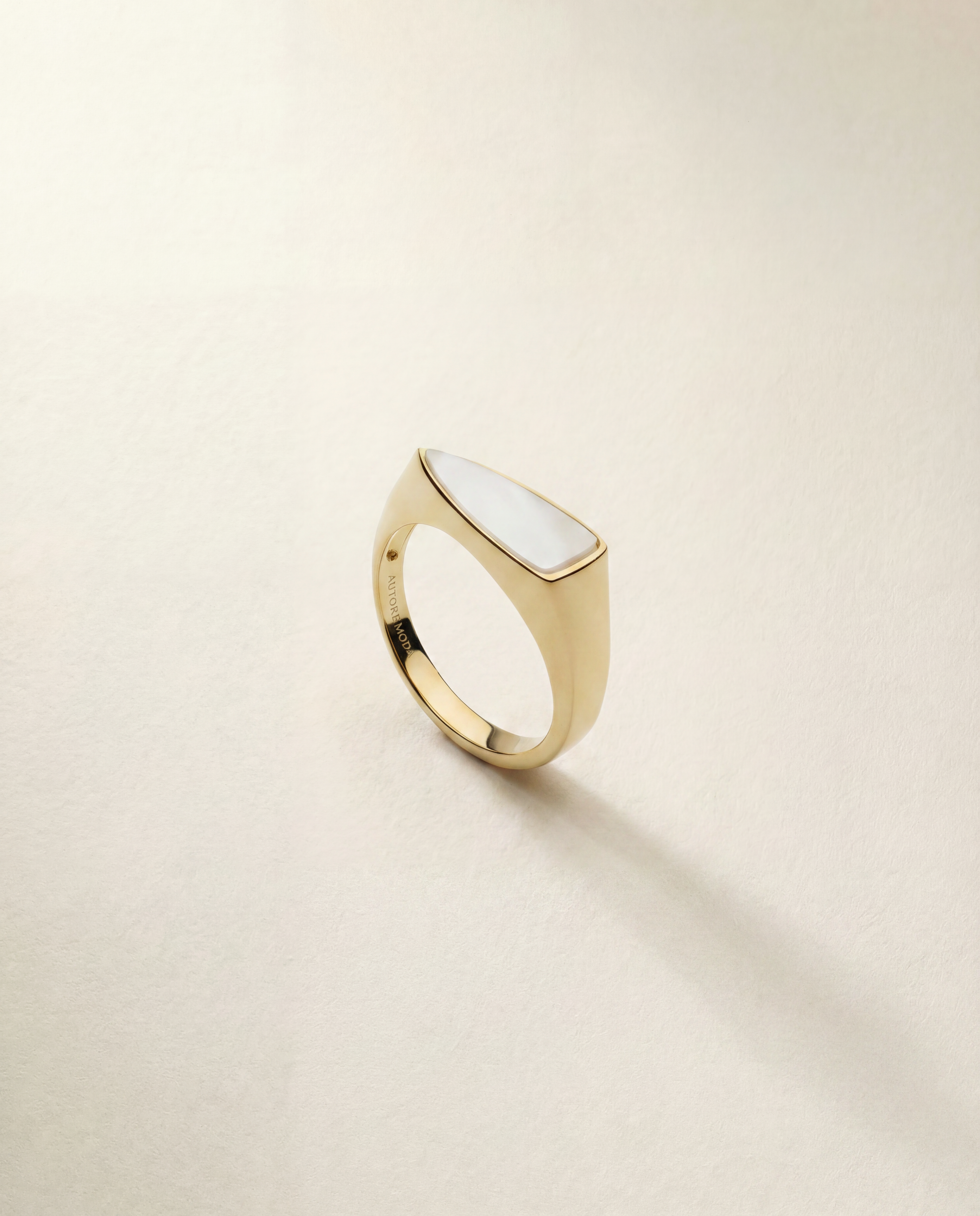 mens mother of pearl and gold ring