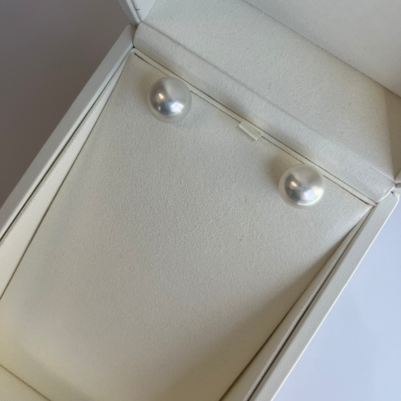 14mm White Gold Cuff Links
