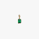 9k solid gold bezel set Emerald charm with hinged clasp for personalising your own necklace or bracelet.