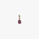 Bezel set Pink Sapphire charm with 9k solid gold hinged clasp for personalising your own necklace or bracelet.