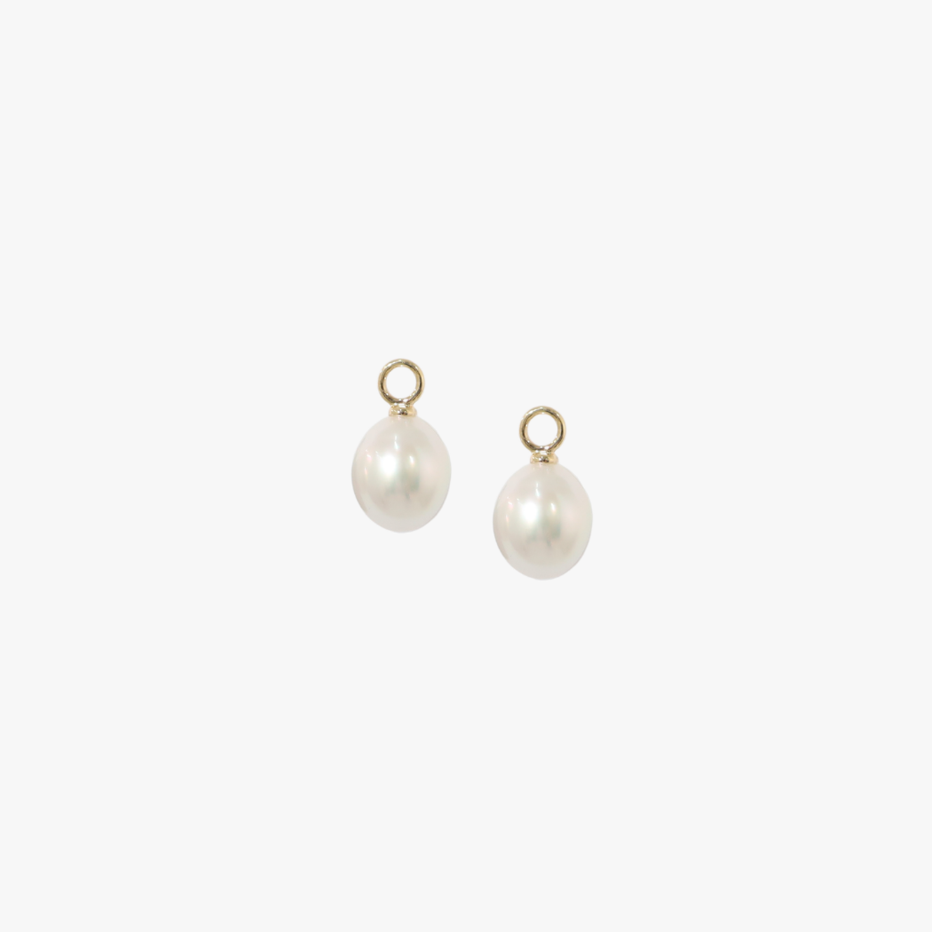 10mm, B, Oval, 9k YellowGold, South Sea Pearl Earring Charms

