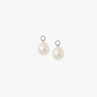 11mm, B, Oval, 9k white gold, South Sea Pearl Earring Charms
