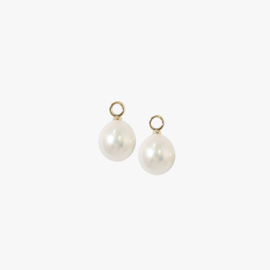 11mm, B, Oval, 9k yellow gold, South Sea Pearl Earring Charms
