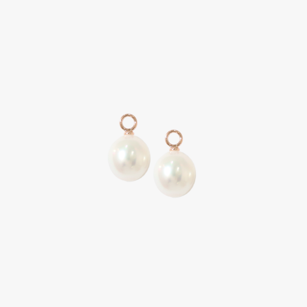 11mm, B, Oval, 9k rose gold, South Sea Pearl Earring Charms

