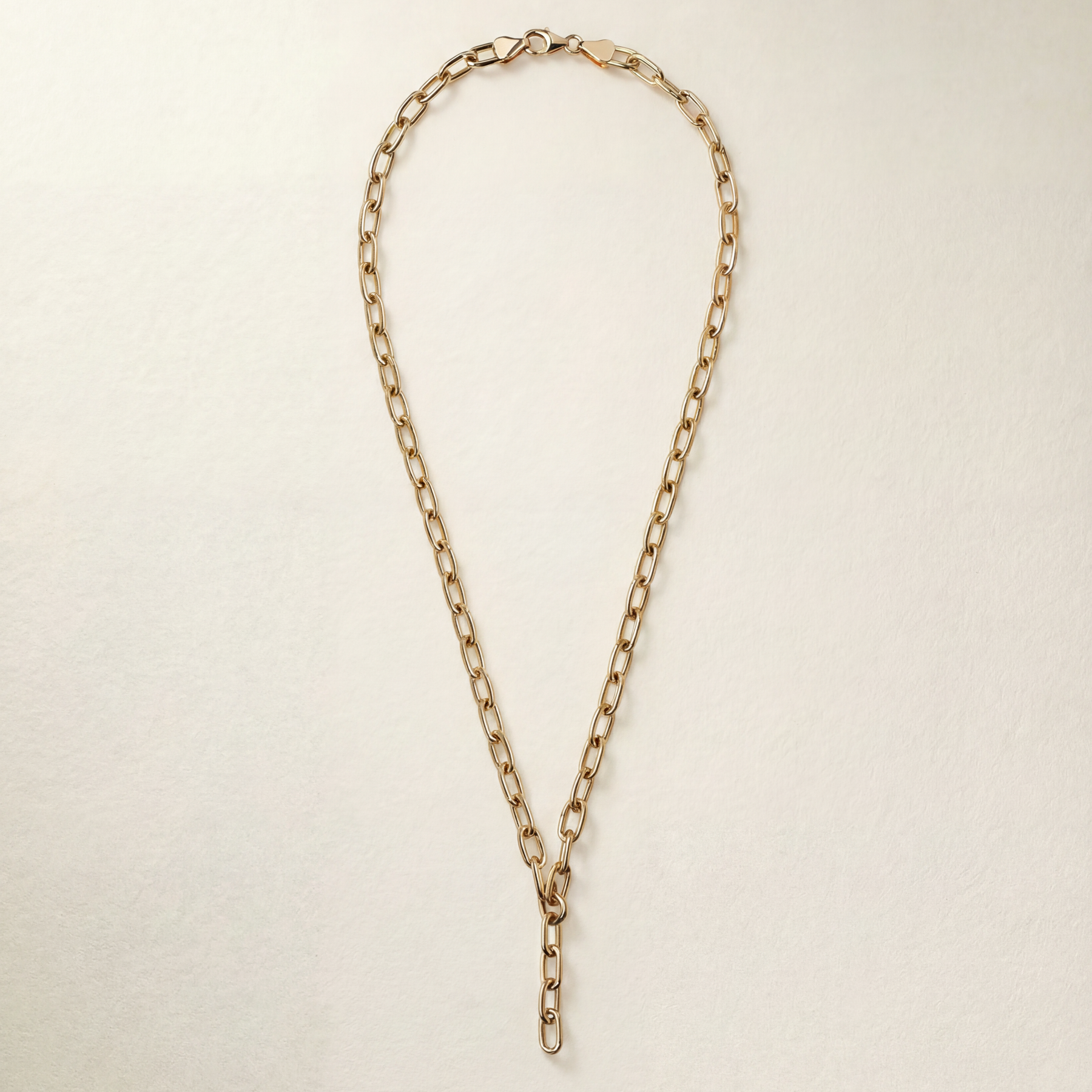 Paperclip Lariat Chain Necklace