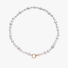 Handcrafted Keshi South Sea Pearl necklace with 9kt gold hinged clasp for mixing and matching charms.