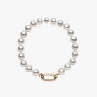 Handmade South Sea Pearl bracelet with 9kt gold hinged clasp for adding your own charms.