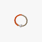 Amber and Gold Bead Bracelet with 12-13mm South Sea Pearl 