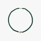 Malachite Bead Necklace with 12-13mm South Sea Pearl with 9k solid gold clasp