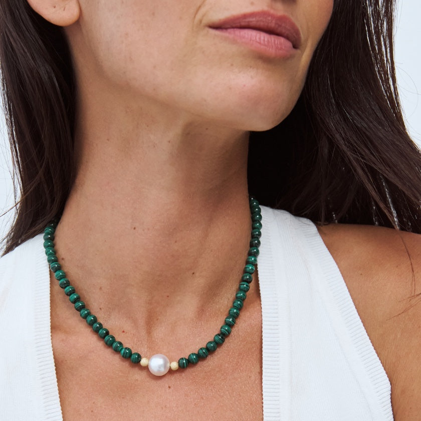 Statement Pearl Bead Necklace – South Sea pearl bead necklace, Autore Moda