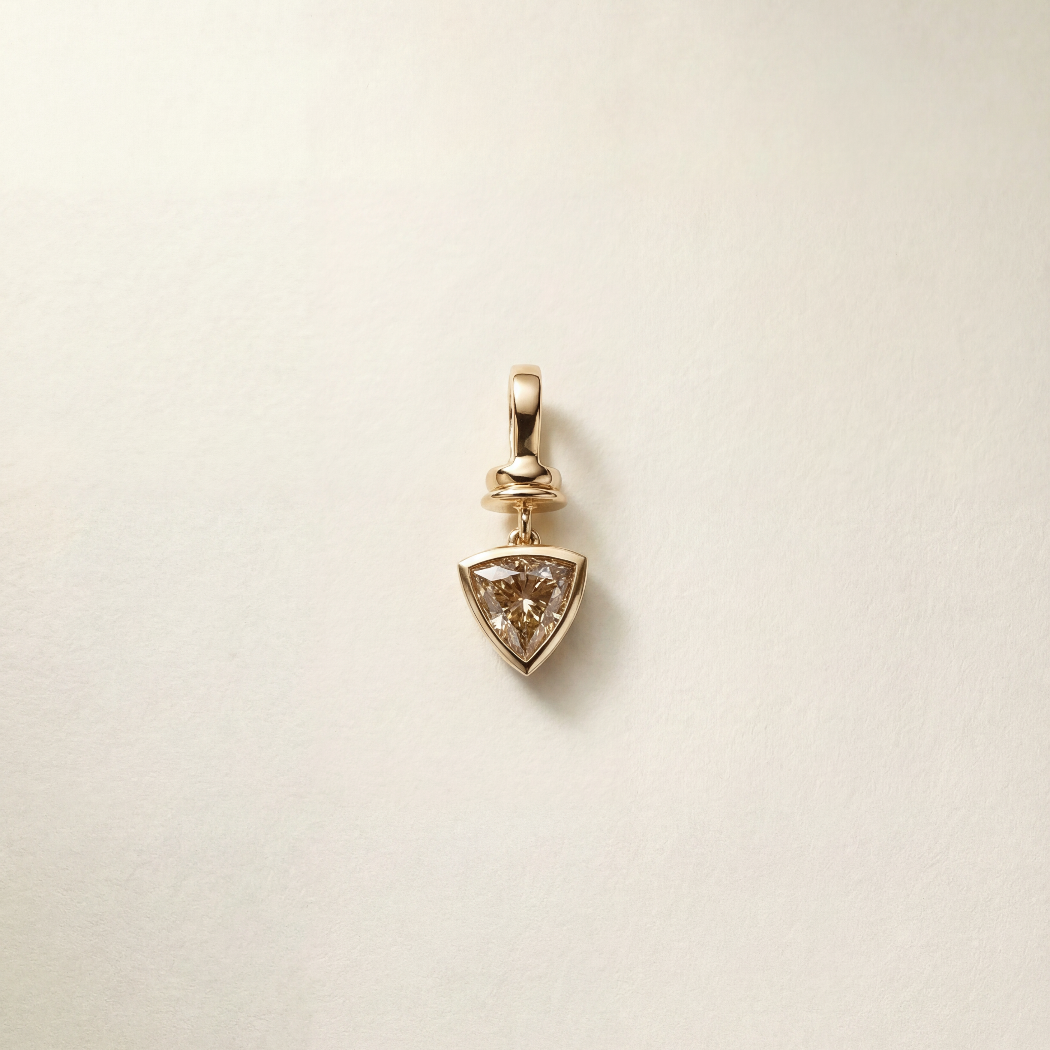 0.86ct Natural Trilliant Champagne Diamond Charm