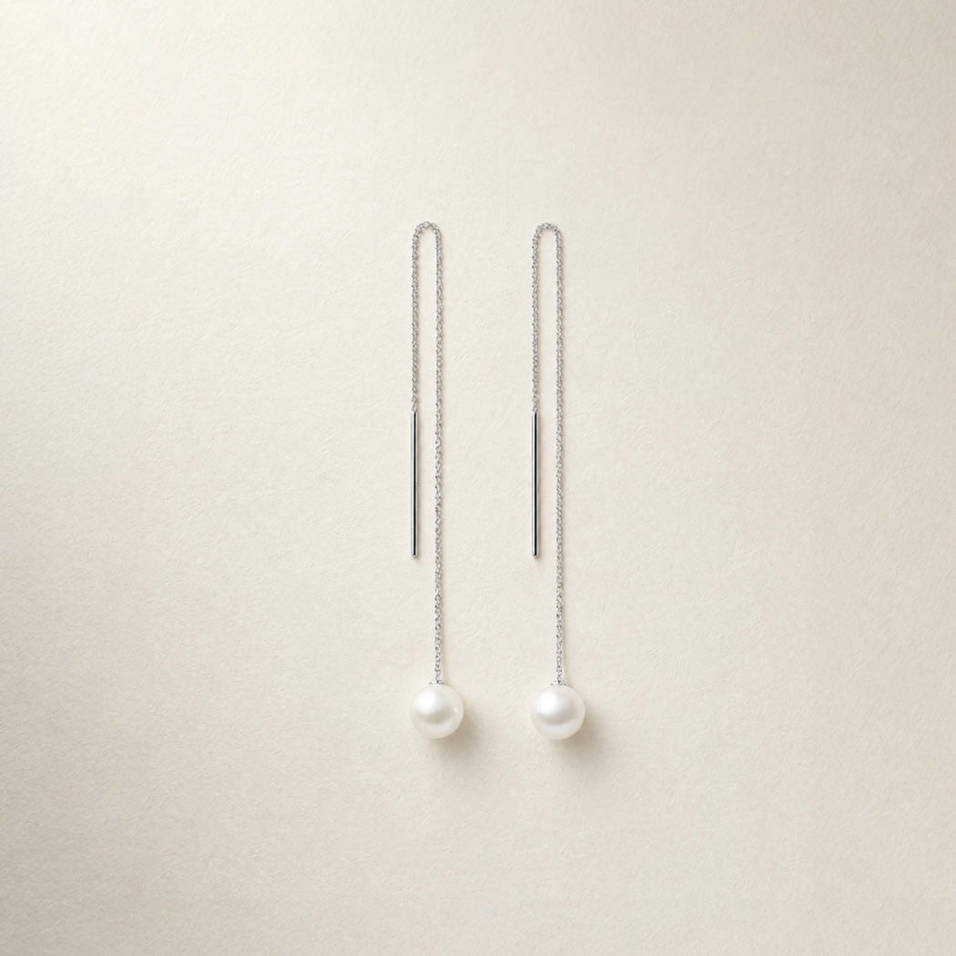 Ali Earrings – South Sea pearl threader earrings, Autore Moda