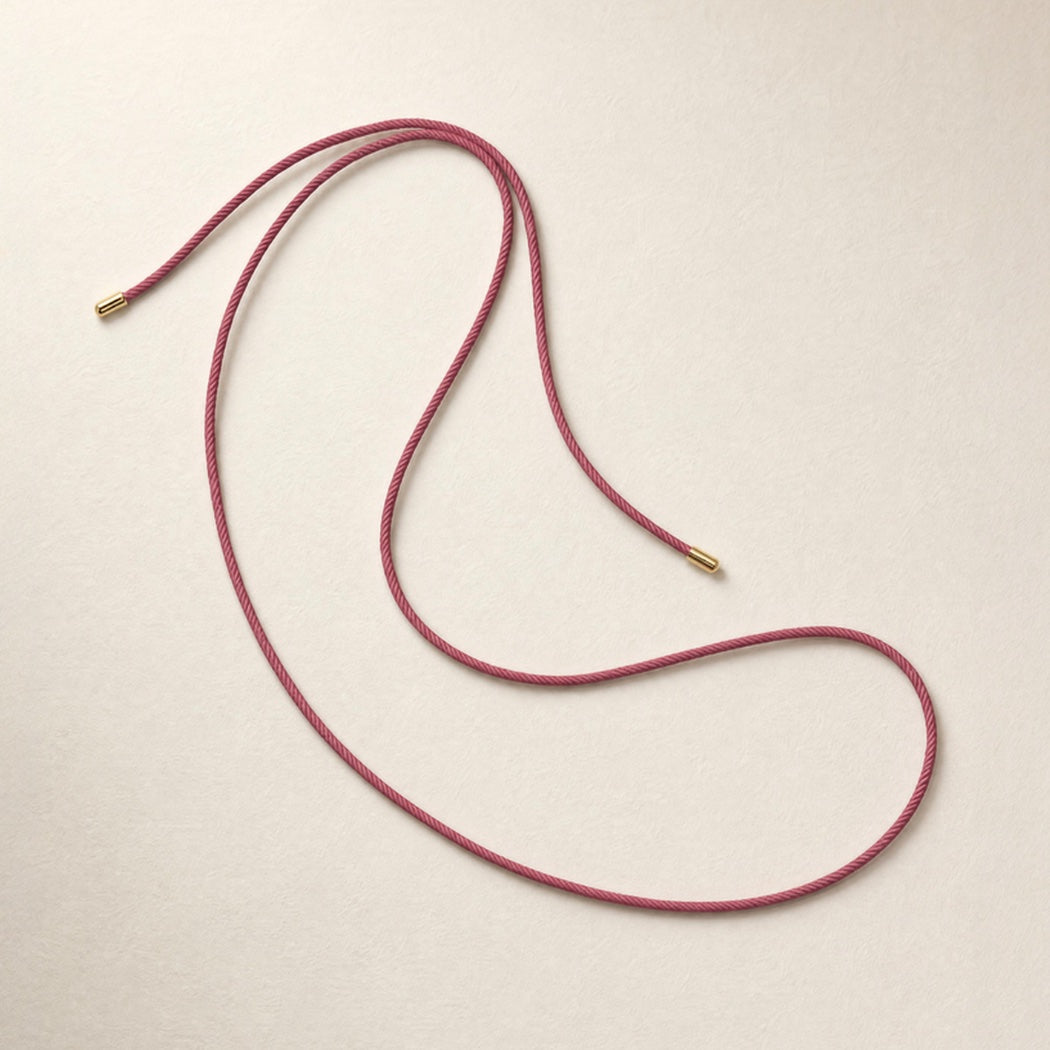 Braided Cord Necklace – yellow gold braided cord lariat necklace, Autore Moda