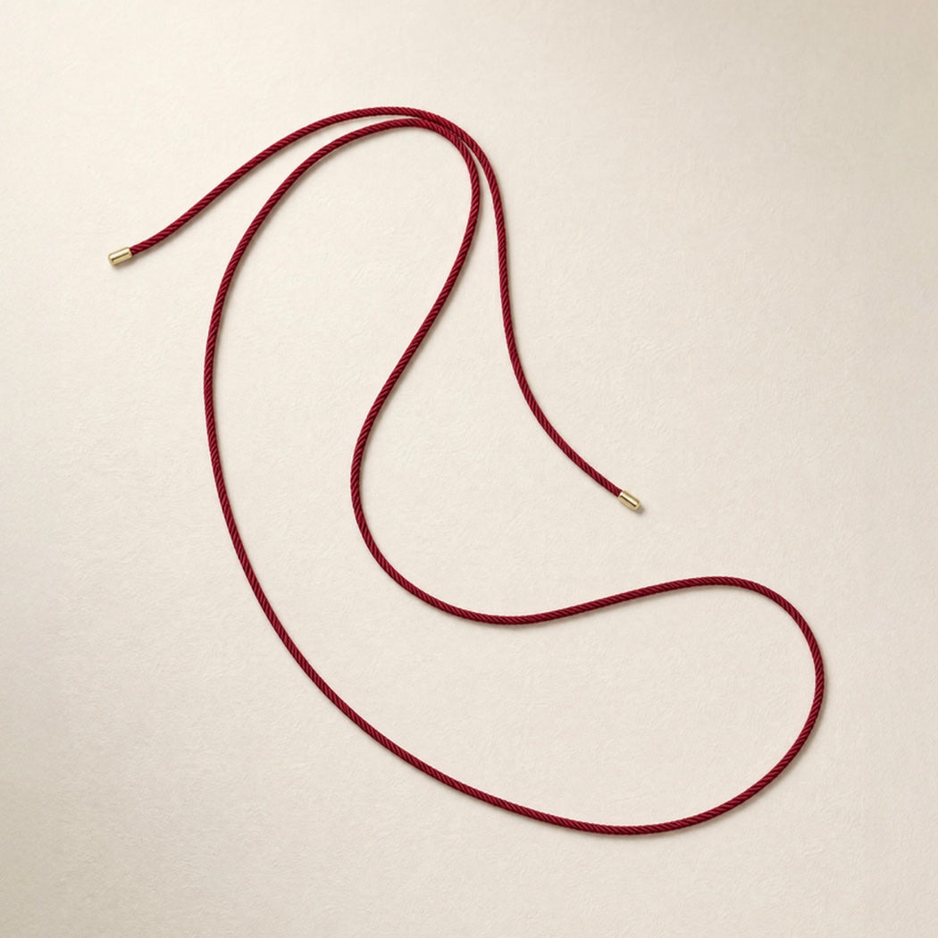 Braided Cord Necklace – yellow gold braided cord lariat necklace, Autore Moda