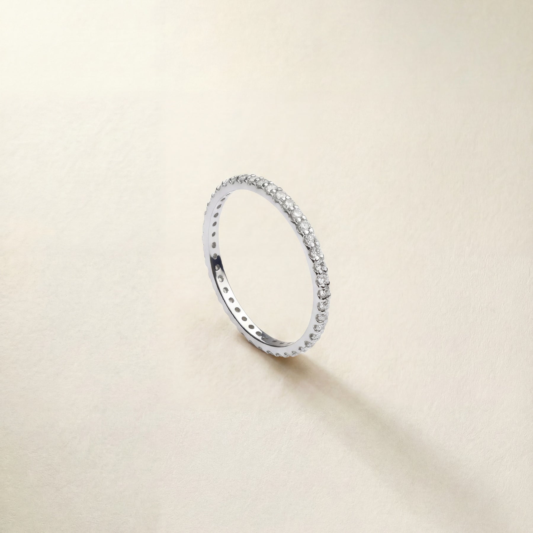 9k Solid Gold Eternity Ring – white diamond eternity ring, Autore Moda