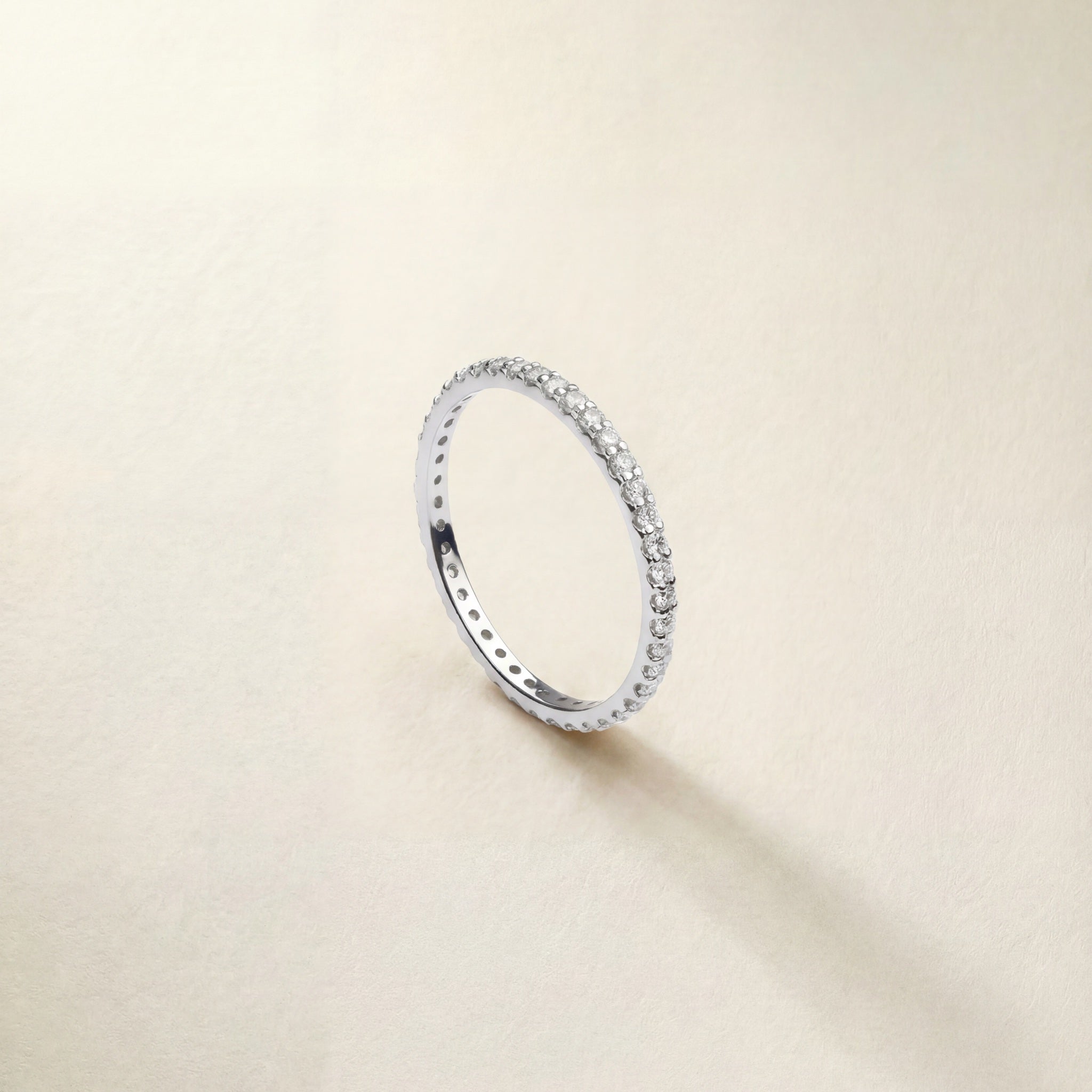 9k Solid Gold Eternity Ring – white diamond eternity ring, Autore Moda