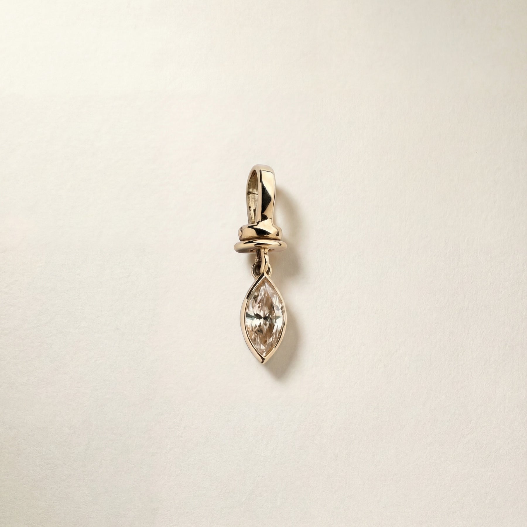 0.76ct Natural Marquise Champagne Diamond Charm – 9k gold charm, Autore Moda