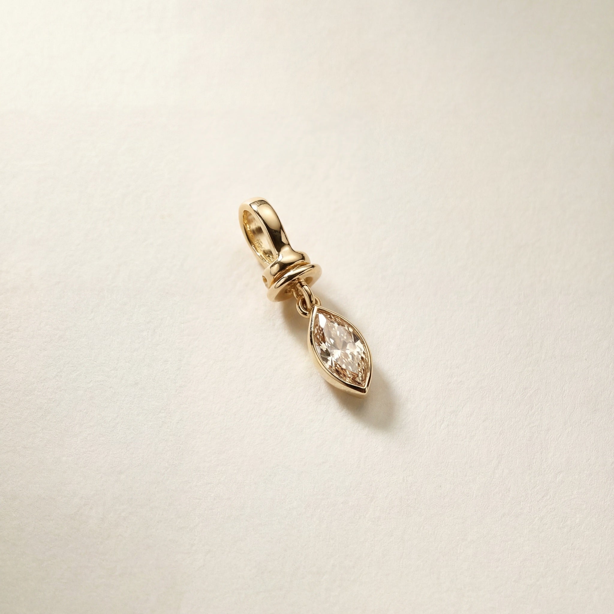 0.76ct Natural Marquise Champagne Diamond Charm – 9k gold charm, Autore Moda