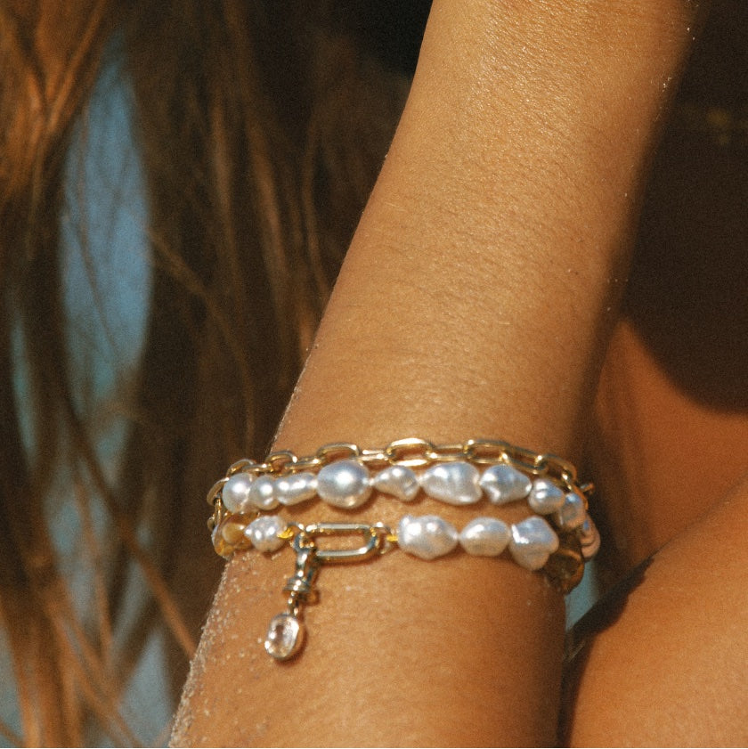 Paperclip Chain Bracelet – 9k solid gold chain bracelet, Autore Moda