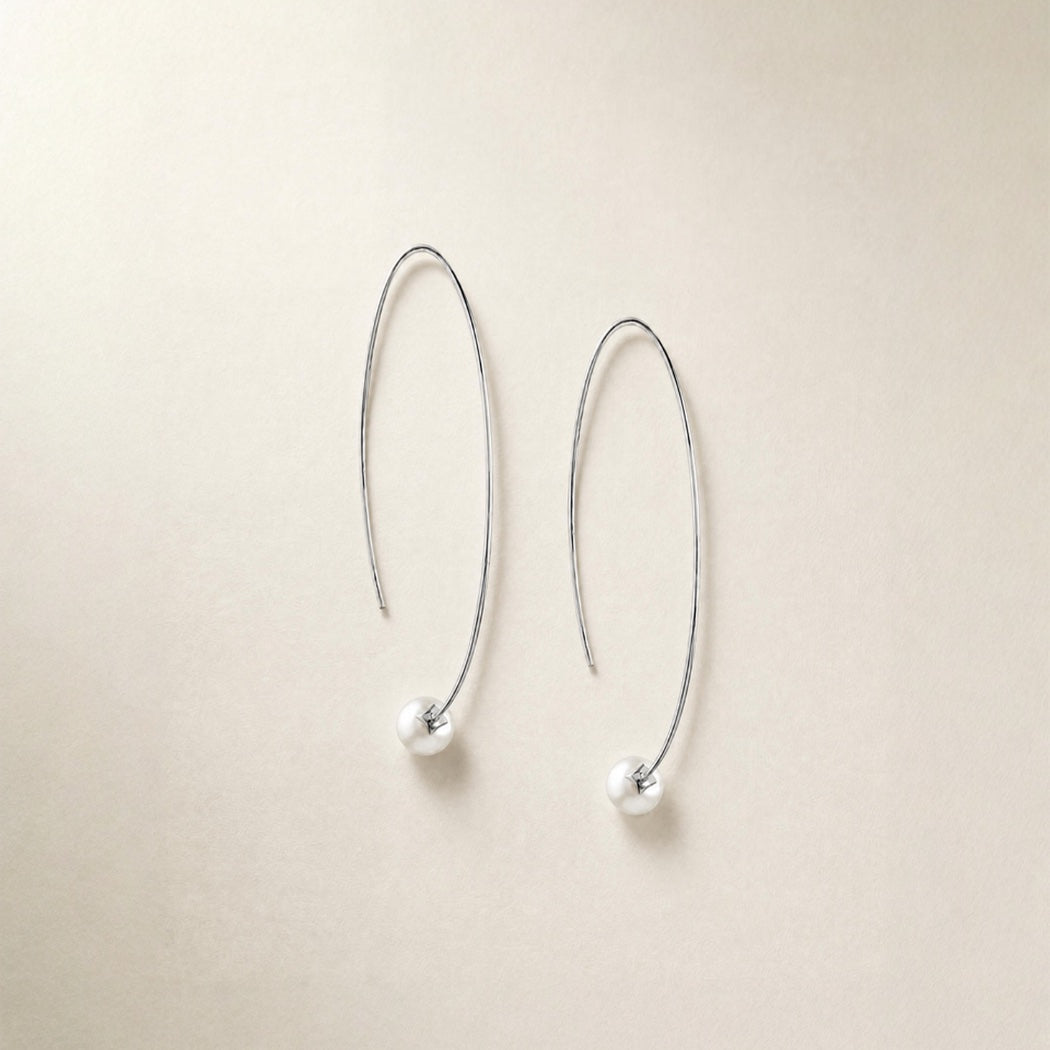 9k Solid Gold Rebekah Earrings – South Sea pearl hoop earrings, Autore Moda
