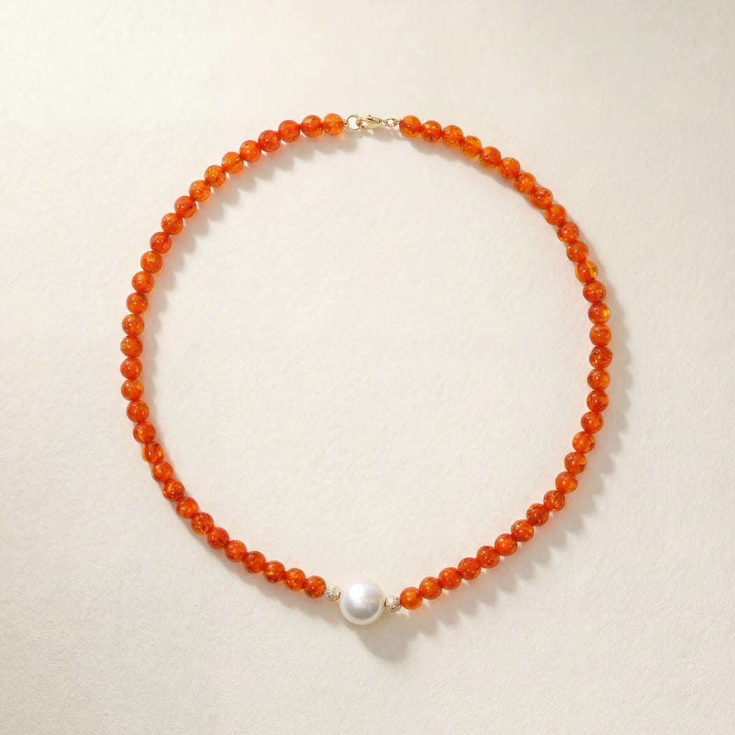 Statement Pearl Bead Necklace – South Sea pearl bead necklace, Autore Moda